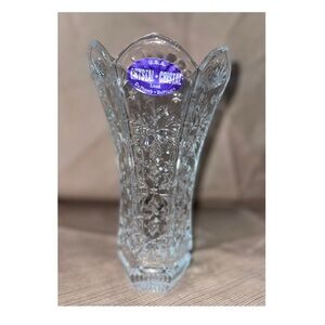 Deplomb Lead Crystal Clear Snowflake Vase